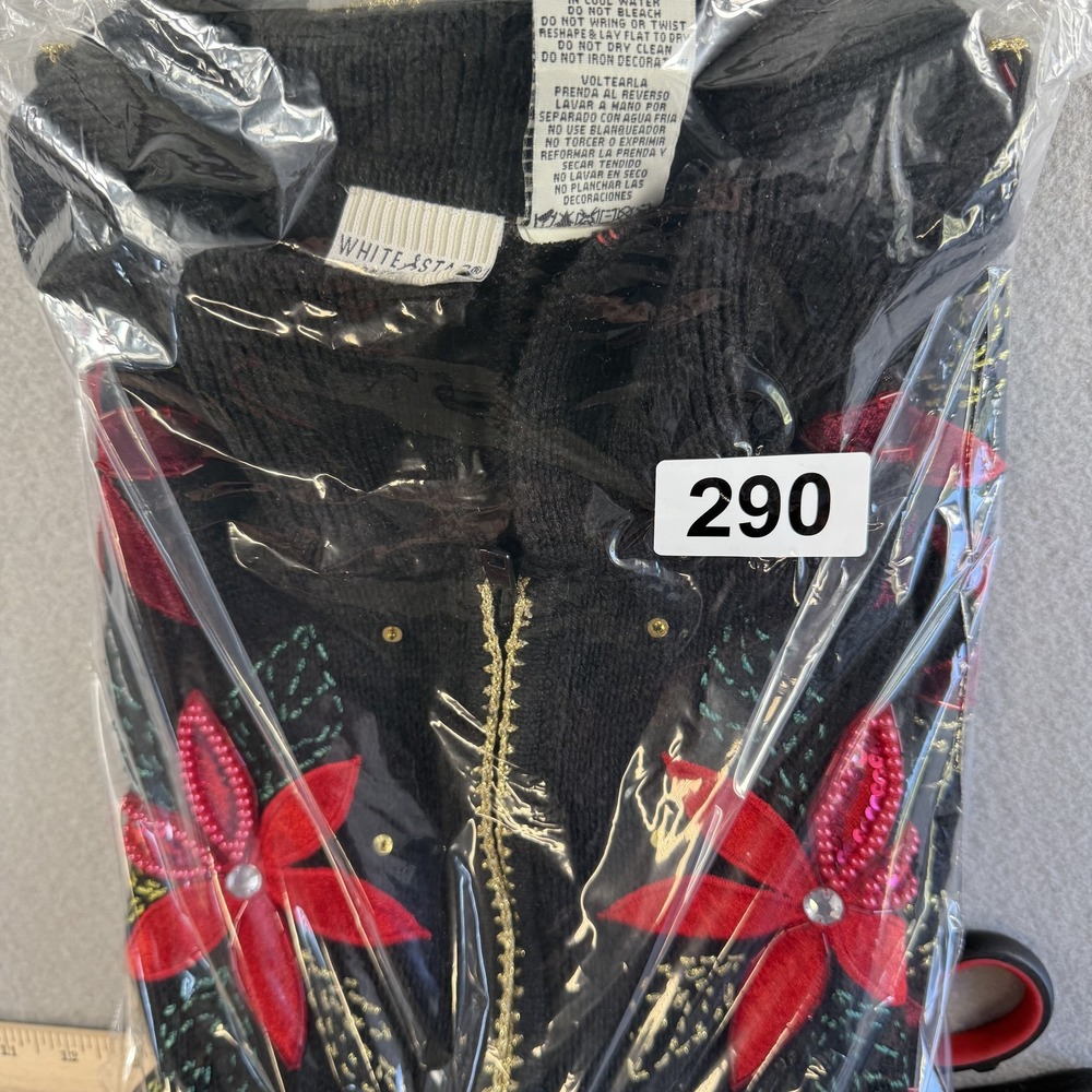 White Stag Women's‎ Plus Christmas Poinsettia Zip Vest M (18W/20W) - Picture 10 of 10